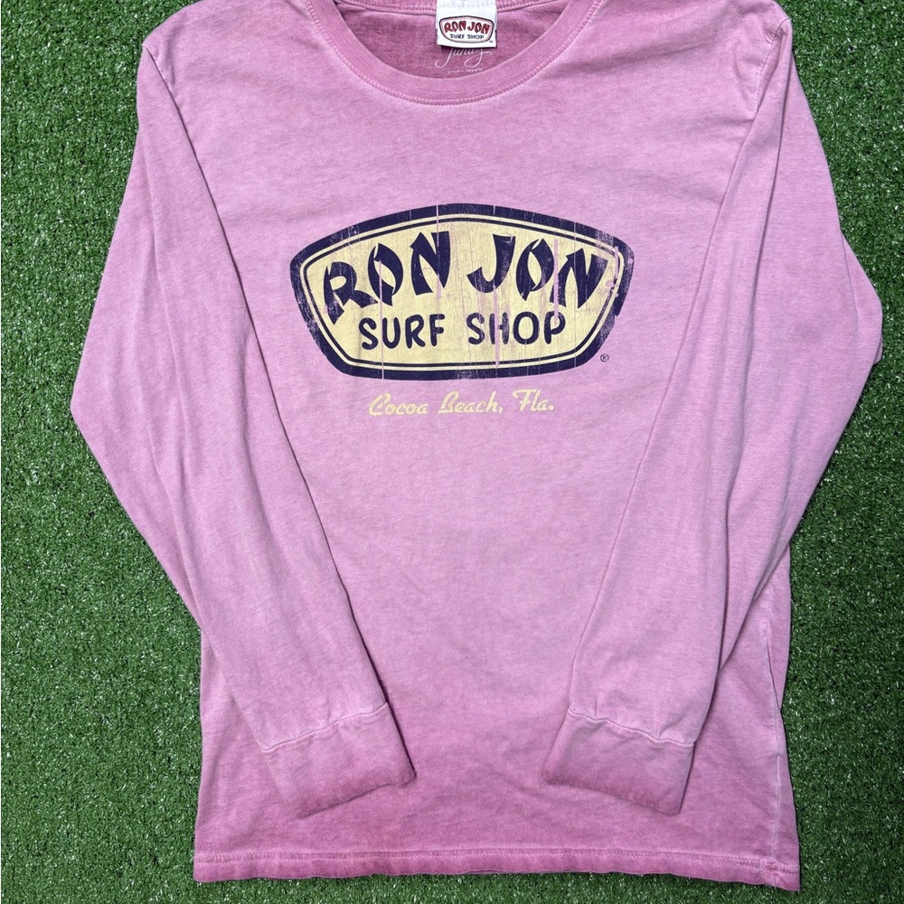 Vintage Y2K Faded Ron Jon Surf Shop Pink Long Sleeve Shirt